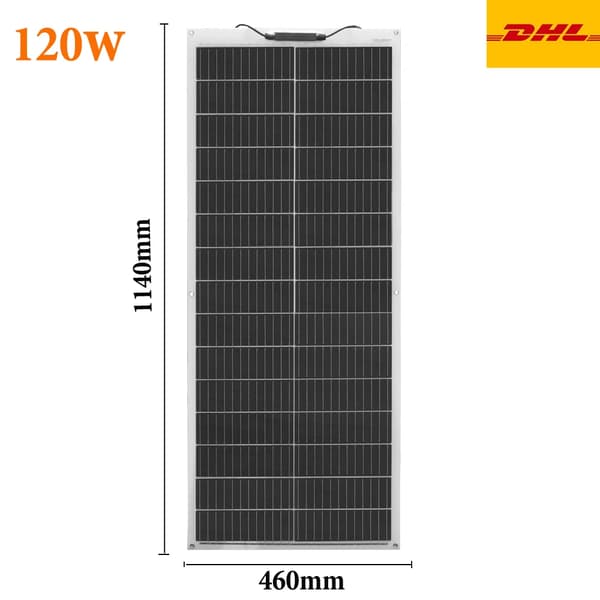 Fleksibel Solpanel, 140W Maksimal Effekt, Monokrystallinsk Materiale,Opgrader 120w