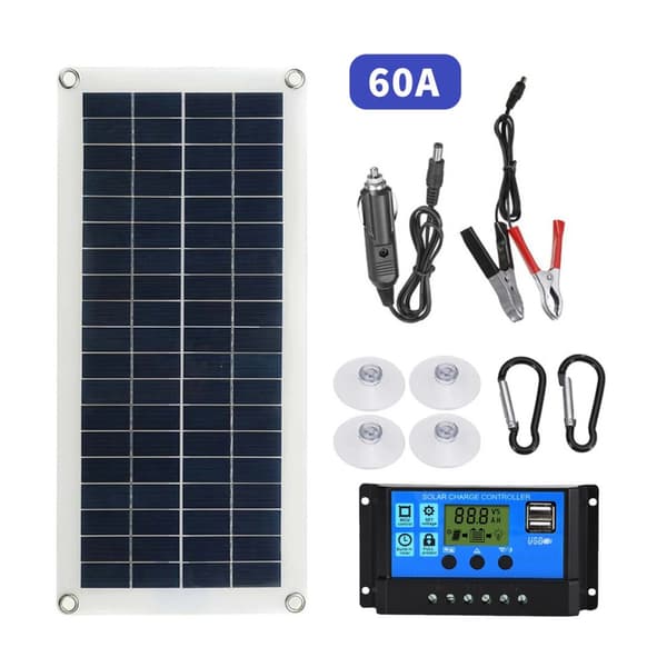 Flexibelt solpanelset, 300W kontroller, 5V USB-utgång, 43 * 20 cm,12V 60A