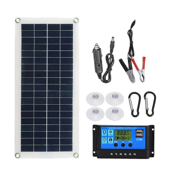 Fleksibelt solpanel kit, 300W controller, 5V USB output, 43 * 20 cm,12V 30A