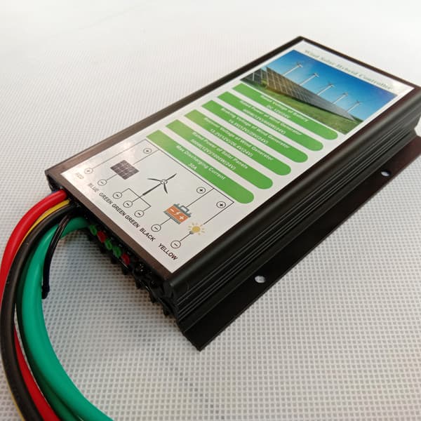 Vind Sol Hybrid Ladecontroller, 800W Vindkraft, 1000W Solkraft,Ekstern Vind-Sol Hybrid, 12V 24V Auto