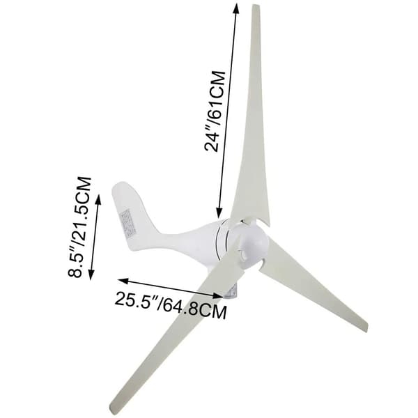 Vindmøllegenerator, 400W effekt, 3 blade, ideel til hjemme- og campingvognbrug,12V, 400W 3 Blade