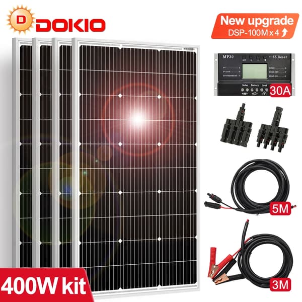 Solpanelset, 400W utgång, hållbar och vattentät design,400w set