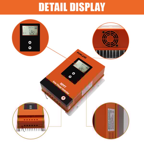 MPPT Solcellsladdningskontroll, Automatisk Lifepo4 Batteriladdare, Max PV Ingång 150VDC, MPPT 60A