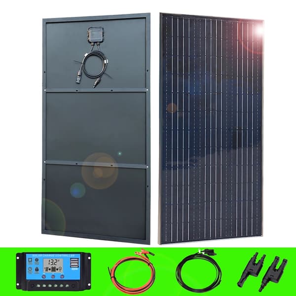 450W Solpanel Kit, Hög Effektivitet Monokristallin, Väderbeständigt Design för RV, Båt, Husvagn,300w svart kit