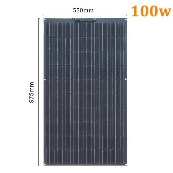 Fleksibelt solpanel, 80w effektudgang, vandtæt design, monokrystallin effektivitet,Ny100w 975x550mm