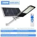Miniatyrbillede 2 af 2: Solcelampe 300W, Fjernbetjening, IP65 Vandtæt, 10-15 Timers Brug,Hvid