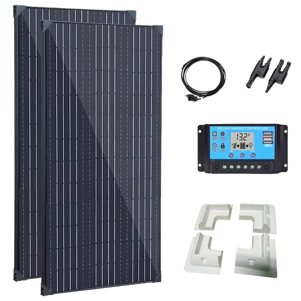 Solpanelkit, 150W effekt, letvægts aluminiumsramme,300w kit ABS beslag