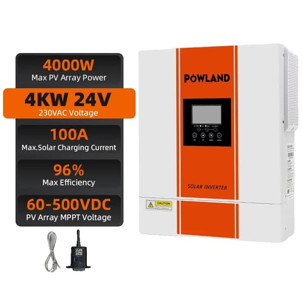 Hybrid Solinverterare, 4KW 24V 230V, Hög Effektivitet MPPT Laddningskontroll,SMG II 4KW WIFISMG II 4KW WIFI