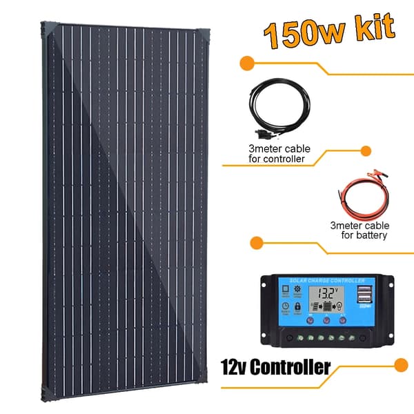 Solpanelssats, 450W, 300W, 150W alternativ, kompakt storlek, hållbar aluminiumram,150w kit