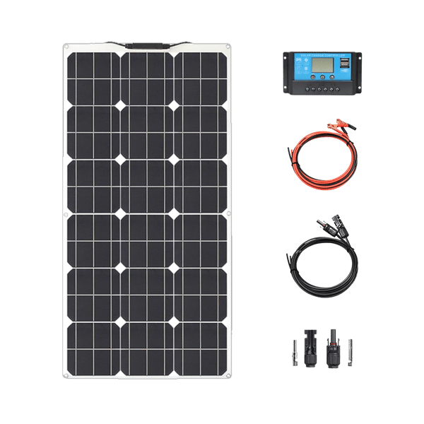 Solpanel, Hög Effektivitet, Portabelt Kraftpaket, 12V 100W Solarkit