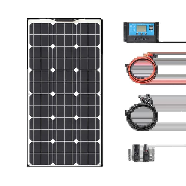 Solpanel, Hög Effektivitet, Portabelt Kraftpaket, 12V 100W Solarkit