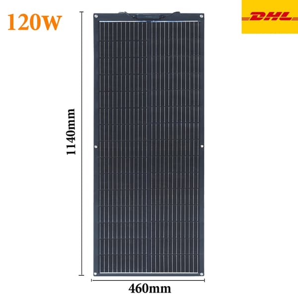 Fleksibelt Solcellepanel, Høj Effektivitet 100W til 150W, Letvægtsdesign,Opgraderet 120w