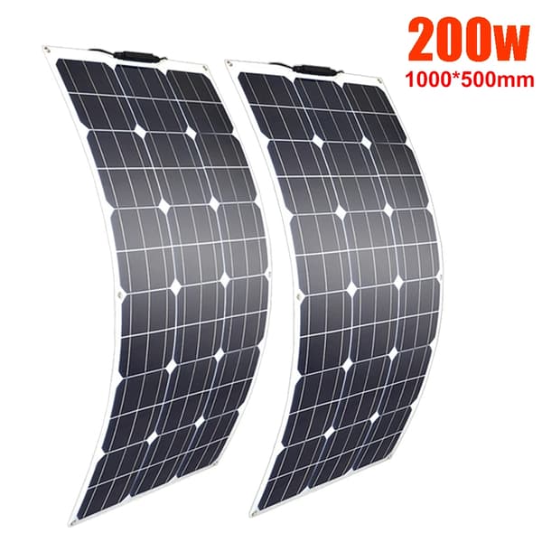 Fleksibelt solcellepanel kit, halv-fleksibelt design, høj effektivitet 150W/100W,200W 2 stk. 100W