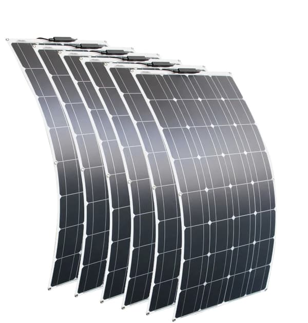 Fleksibelt solpanel 100W, Høj effektivitet 21,8%, Monokrystallinsk PET,600W Solcellepanel