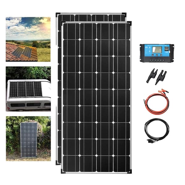 Yksikiteinen aurinkopaneeli 120W, Korkea hyötysuhde 21,8%, Kestävä ja kompakti muotoilu,12V24V 240W paketti