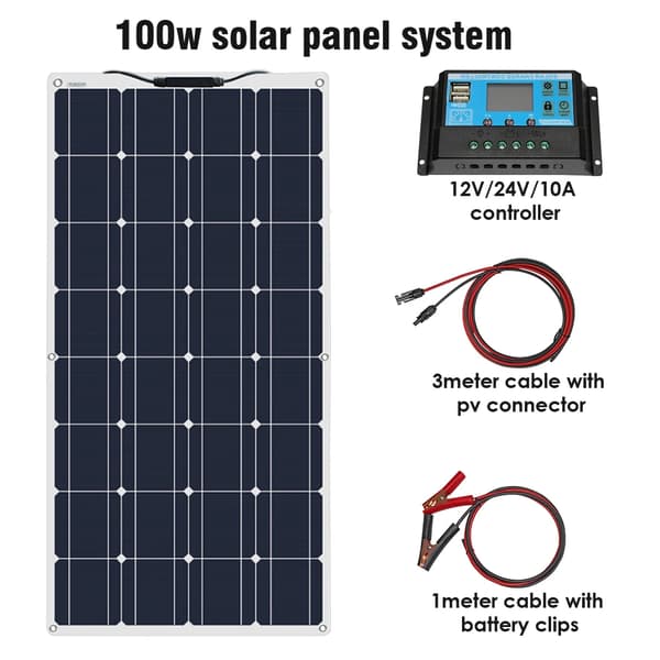 Solpanelssystem, 100W/200W effektutgång, flexibel design,100W solsystem