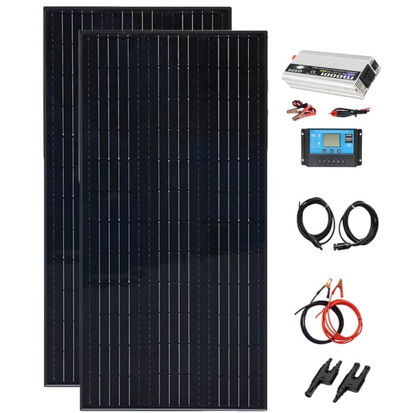 WUZECK Solpanel Kit, 100W till 400W Alternativ, Hög Effektivitet, Lätt Design,12V till 220V 200W
