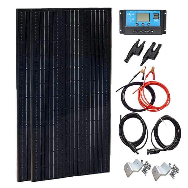 WUZECK Solpanel Kit, 100W till 400W Alternativ, Hög Effektivitet, Lätt Design,200W solkit