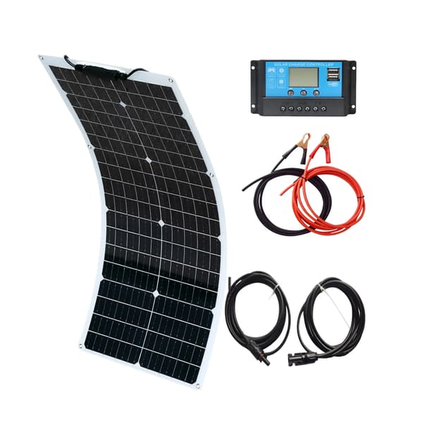 Fleksibelt solpanel kit, høj effektivitet, vandtæt IP67,12V 50W Solarkit12V 50W Solarkit