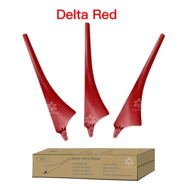 Vindturbin generatorblad, högkolfiber, Delta-fläkt, 3 Delta Röd