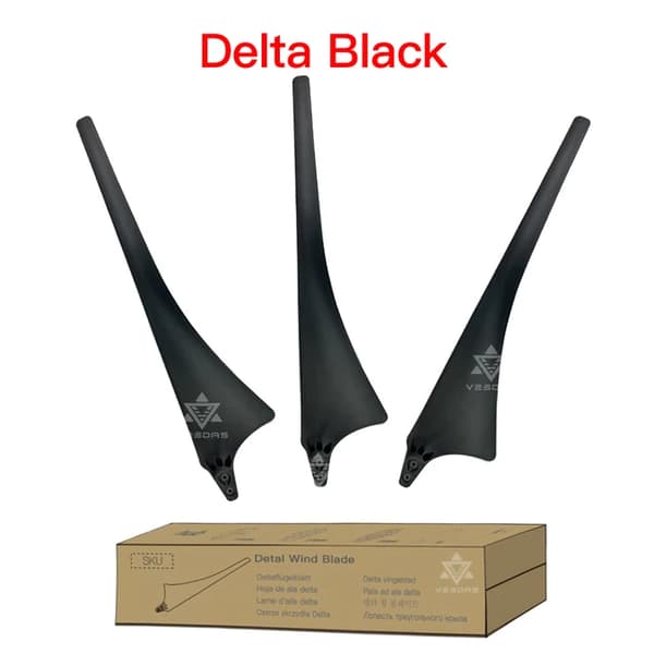 Vindturbin generatorblad, högkolfiber, Delta-fläkt, 3Delta Svart