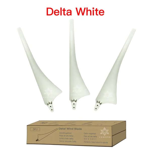 Vindturbin generatorblad, högkolfiber, Delta-fläkt, 3 Delta Vit