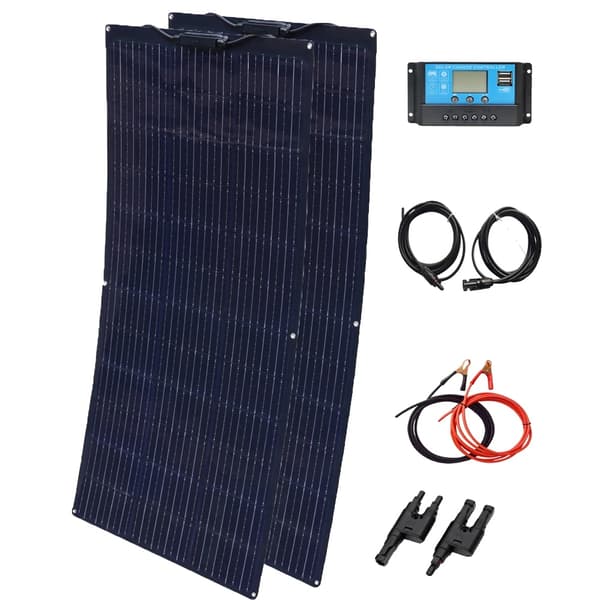 Flexibelt solpanelspaket, 24% effektivitet, vattentät och hållbar,200W Solarkit
