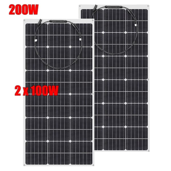 Flexibelt solpanelspaket, 24% effektivitet, vattentät och hållbar,200W (2x100W)