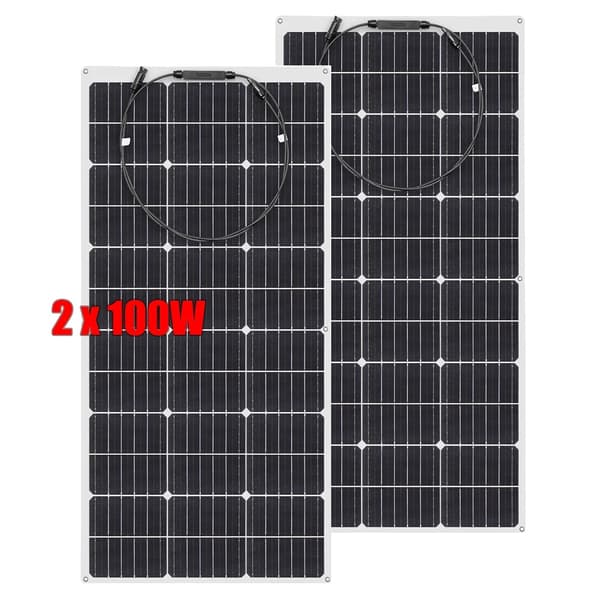 Flexibelt solpanelspaket, 24% effektivitet, vattentät och hållbar,200W (2x100W)