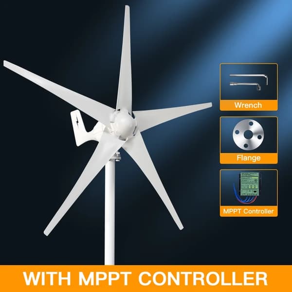 Vindkraftverk, 3000W Effektutgång, Gratis MPPT Kontrollerare, 48V, Gratis MPPT-kontroller, 3000W