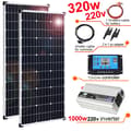 Miniatyrbild 2 av 2: 320W/160W Monokristallin solpanel, hög effektivitet 21%, hållbar aluminiumram,320W 220V 1000W