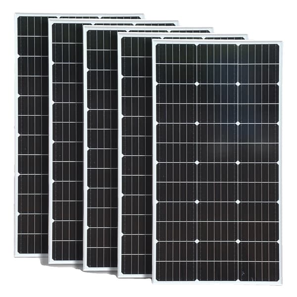 100W Solcellepanel, Høj Effektivitet Monokrystallinsk, Fleksibel Batterikompatibilitet 1050x530x25mm,5 stk. Solpaneler