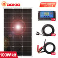 Miniatyrbild 2 av 2: Solpanel, 18V Utgång, Vattentät & Stabil,100W Set