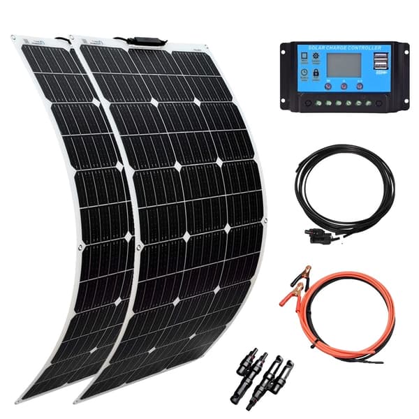 Flexibelt solpanelspaket, 200W effektutgång, hög effektivitet, perfekt för husbilar och off-grid användning,200W Kit