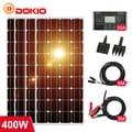Miniatyrbild 2 av 2: Dokio Solpanel Set, Mångsidiga Kraftalternativ, Pålitlig Laddningskontroll,Stel 400W Set