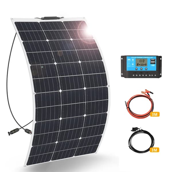 Aurinkopaneelisarja, 200W joustavat paneelit, 12V akkuyhteensopivuus, 100W paketti