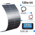 Miniatyrbild 2 av 2: Flexibel solpanel, 100 W effekt, monokristallint material,120w 12v kit