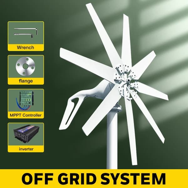 Vindkraftverk Turbin Generator, MPPT Kontroller, Låg Ljudnivå, 12V, Off Grid System, 1000W