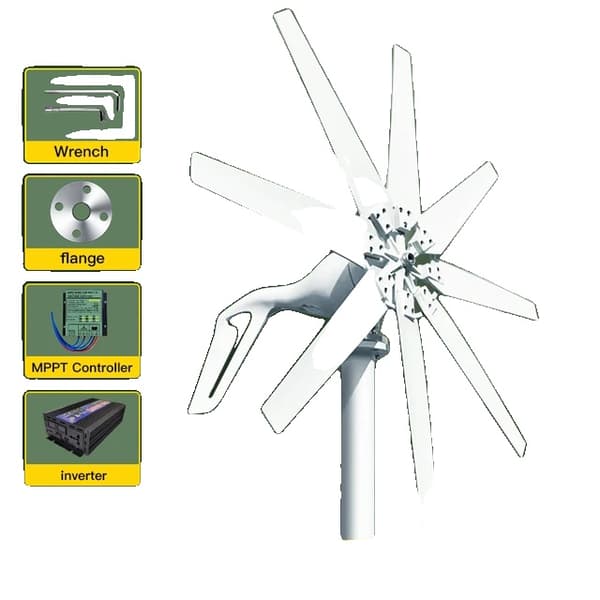 Vindkraftverk Turbin Generator, MPPT Kontroller, Låg Ljudnivå, 12V, Off Grid System, 1000W