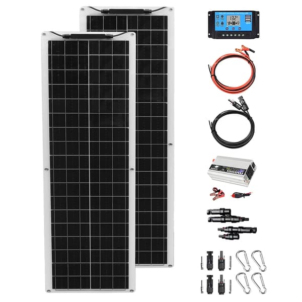 Fleksibelt Solpanel Kit, 100W Udgang, Intelligent Opladningsteknologi,12v 220V system