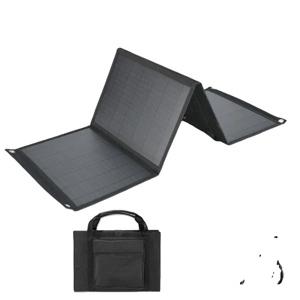 Solpaneloplader, 100W effektudgang, foldbart design, vandtæt konstruktion