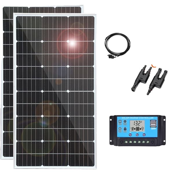 Solpanelssats, 240w Effektutgång, Monokristallin Effektivitet,240 watt 12 volt 24 volt 20 ampere kit