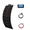 Miniatyrbillede 1 af 2: XINPUGUANG 12V Fleksibelt Solpanel, 100W / 50W Muligheder, Høj Effektivitet 24%, Letvægtsdesign,12V 50W Solarkit