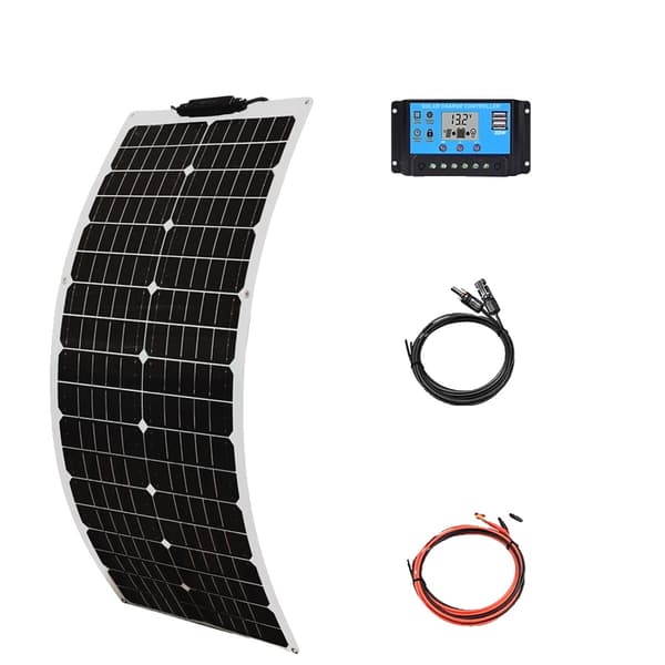 XINPUGUANG 12V Fleksibelt Solpanel, 100W / 50W Muligheder, Høj Effektivitet 24%, Letvægtsdesign,12V 50W Solarkit