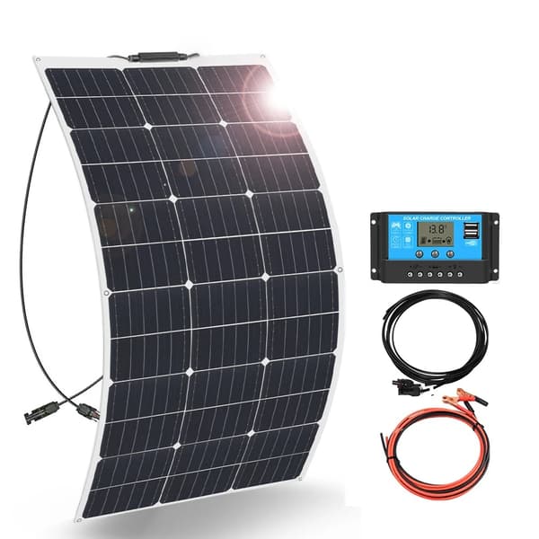 XINPUGUANG 12V Fleksibelt Solpanel, 100W / 50W Muligheder, Høj Effektivitet 24%, Letvægtsdesign,12V 100W Solarkit