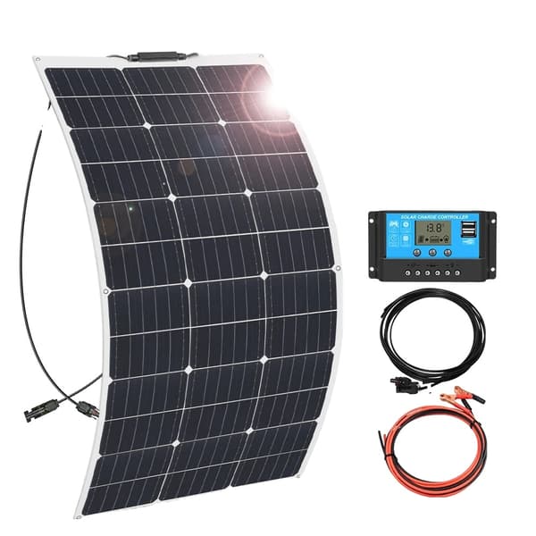 XINPUGUANG 12V Fleksibelt Solpanel, 100W / 50W Muligheder, Høj Effektivitet 24%, Letvægtsdesign,12V 100W Solarkit