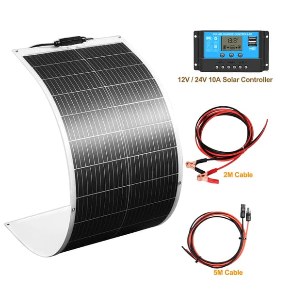 Flexibelt solpanel 100W, Hög Effektivitet, Lättviktig och Hållbar,100W Solpanel Kit