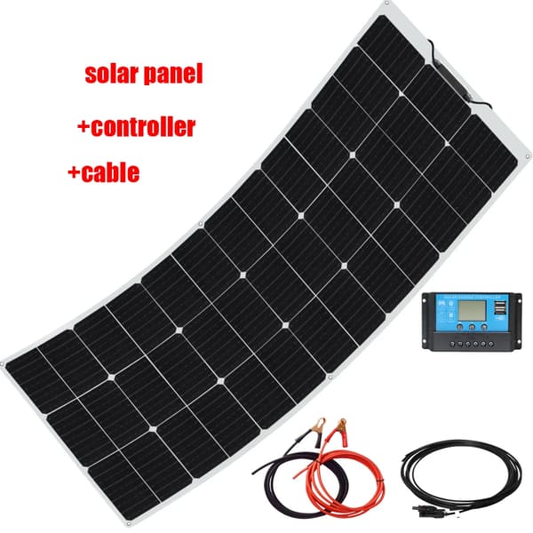 Fleksibelt Solcellepanel, 150W Maksimal Effekt, Høj Effektivitet Monokrystallinsk Celle,12V 150W sæt