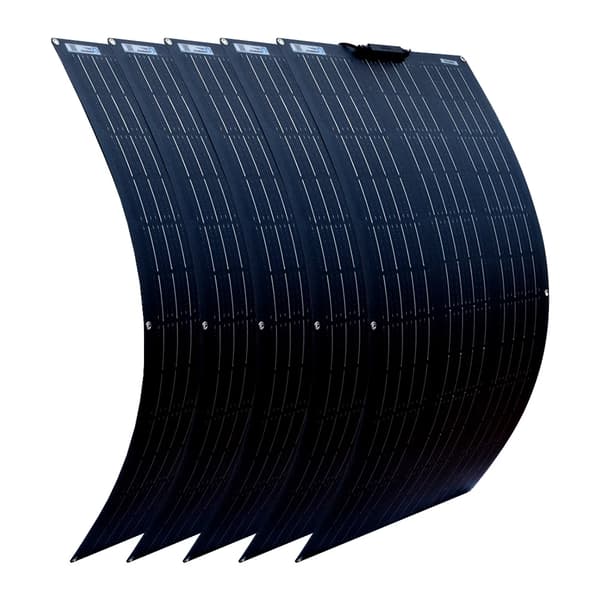 Fleksibelt solpanel, 100W maksimal effekt, høj effektivitet 22%, letvægts- og holdbart design,5 stk 100w