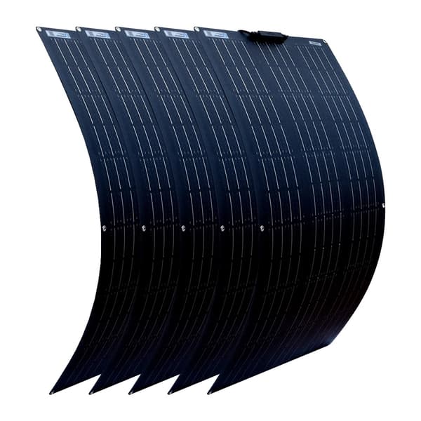 Fleksibelt solpanel, 100W maksimal effekt, høj effektivitet 22%, letvægts- og holdbart design,5 stk 100w